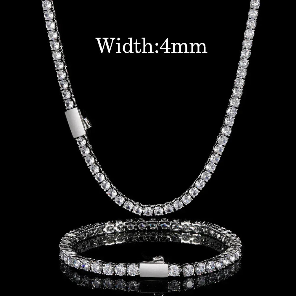Tennis Chain Zircon Hip Hop Necklace Rapper Iced Out Chain Style for Men | Caratix Jewelry - CaratixJewelry